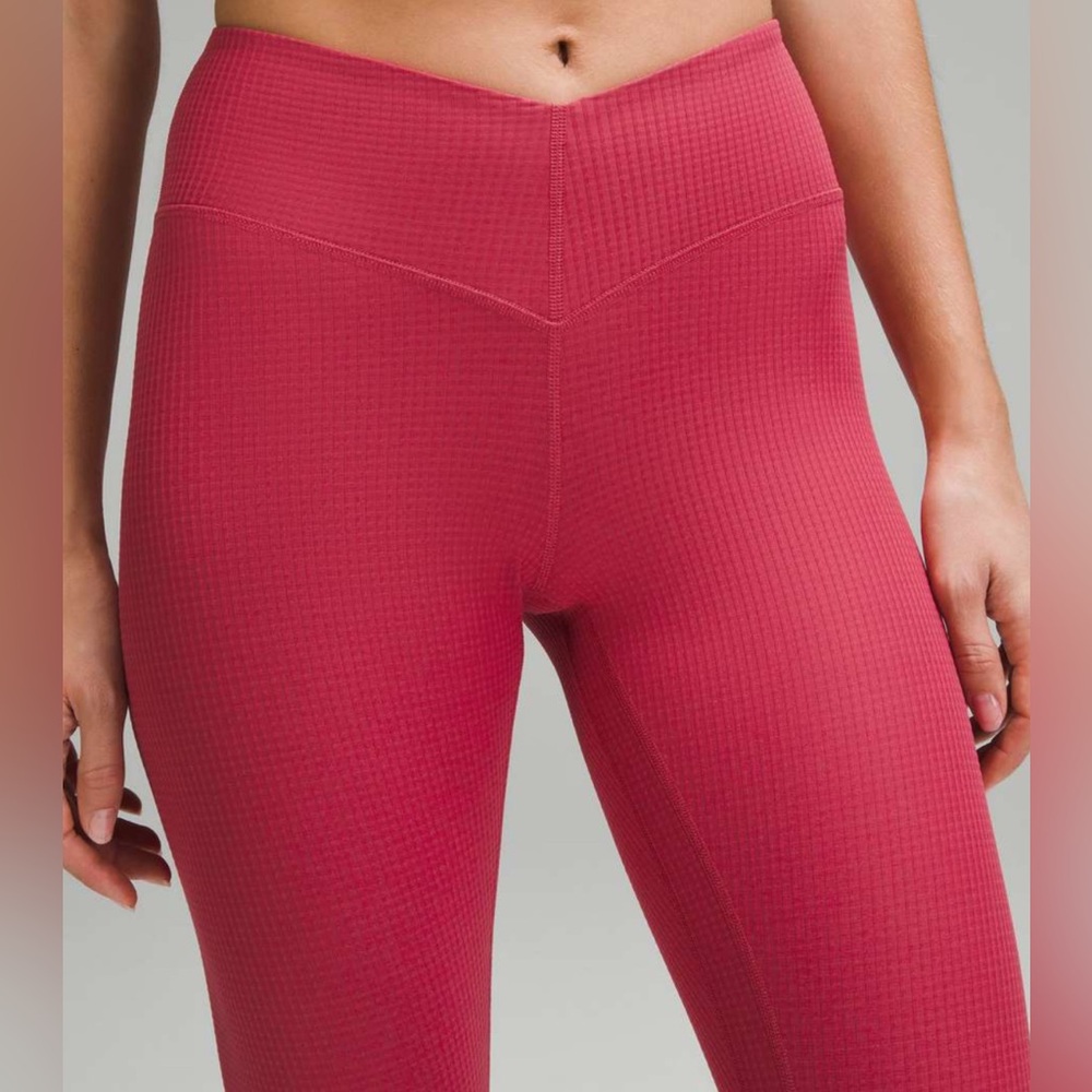 Lululemon V-Waist Yoga Tight 25" *Grid Texture Vintage Rose size 4